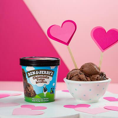 Chocolate Fudge Brownie with hearts