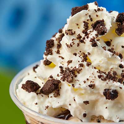 Close up of a sundae