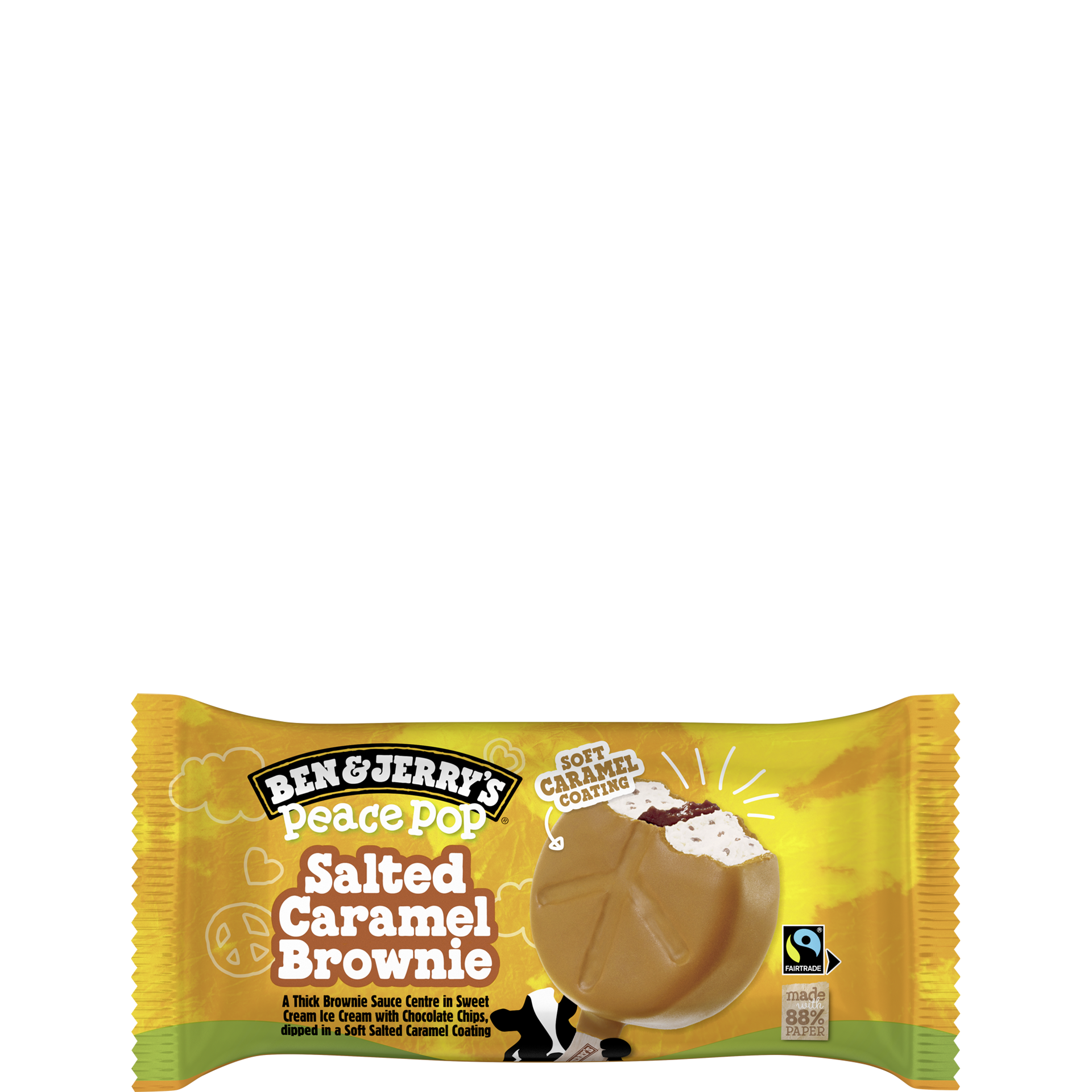 Salted Caramel Brownie Peace Pop Original Ice Cream Ice Cream Bar