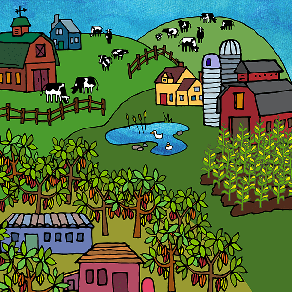 Ikon för blomstrande jordbruk och lantarbetare